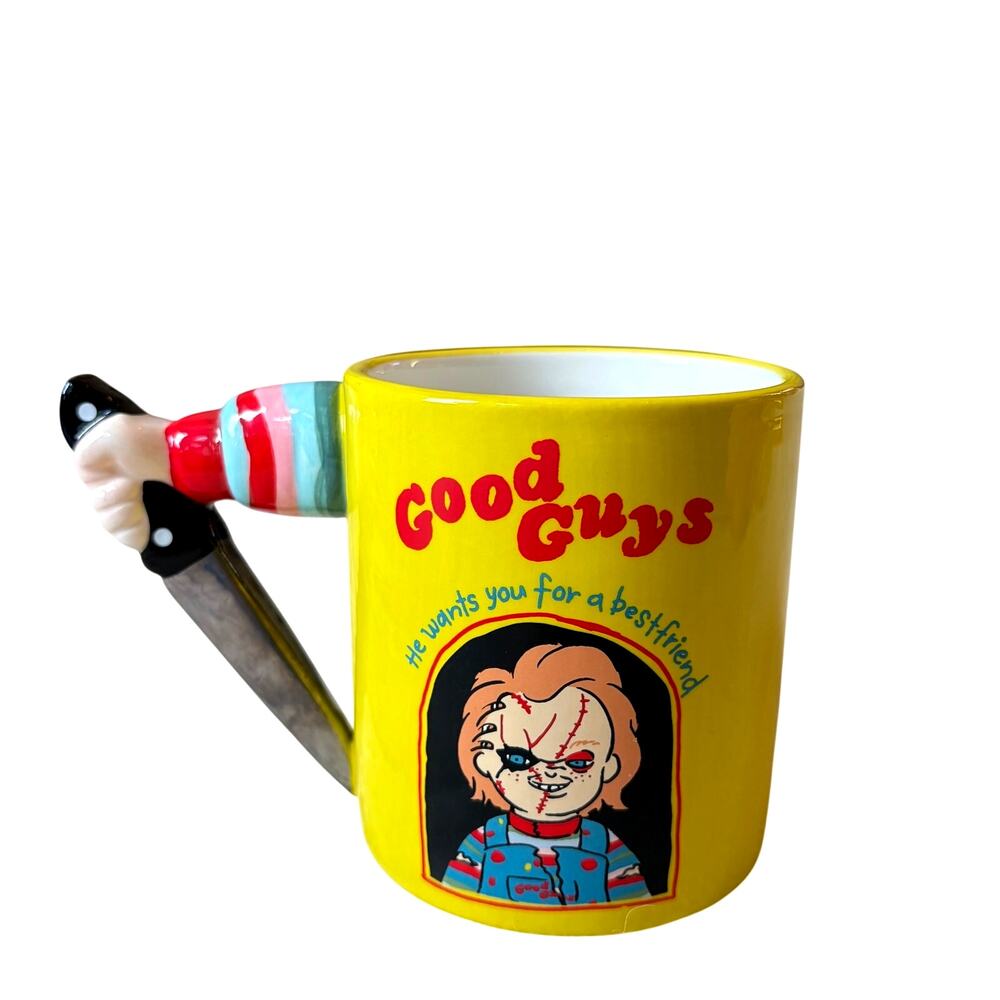 Universal Chucky Good Guys Knife Handle Coffee Mug 20oz Hand Painted New HTF - Picture 2 of 13